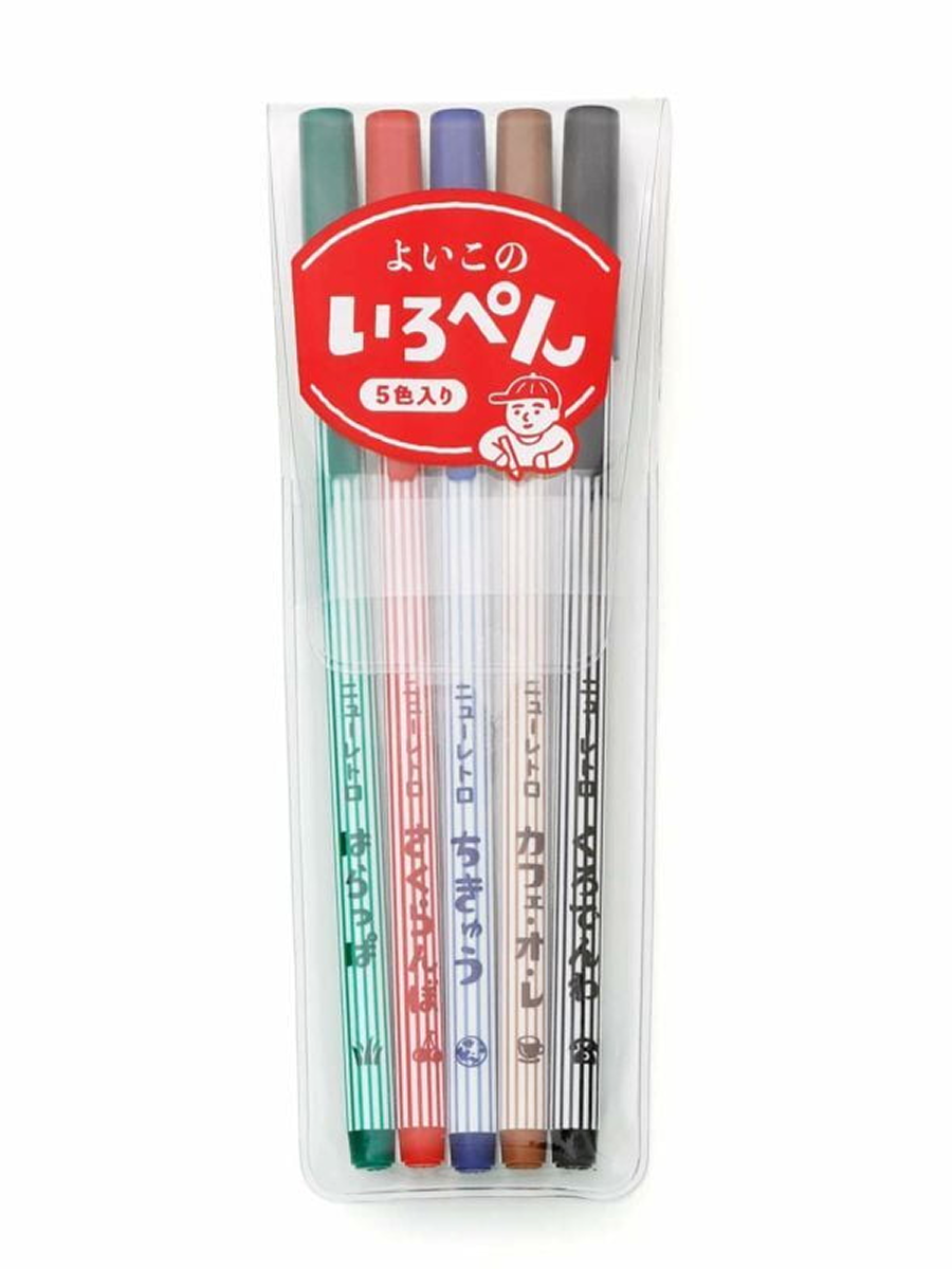 Retro Colour Pens (Set of 5)