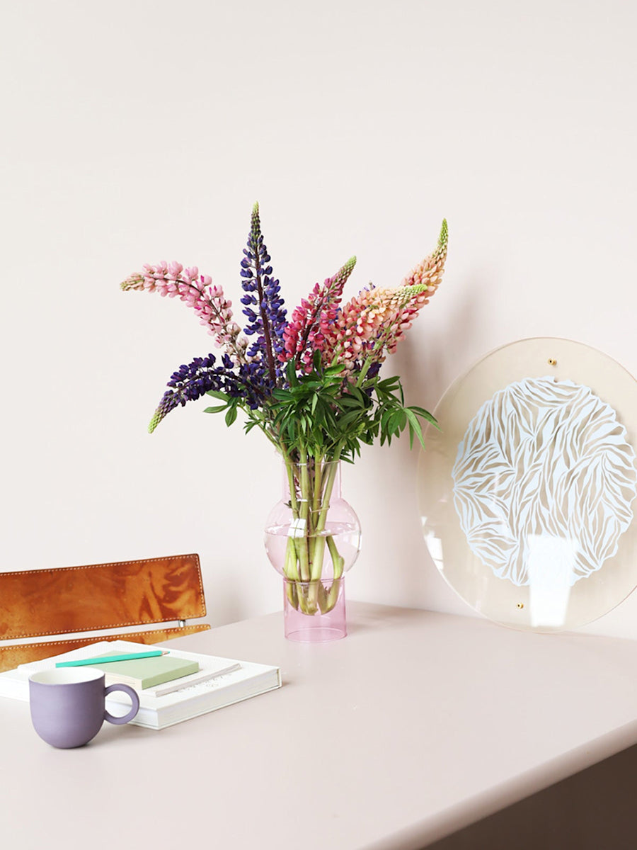 Vase Bubble Tube Large Rosa