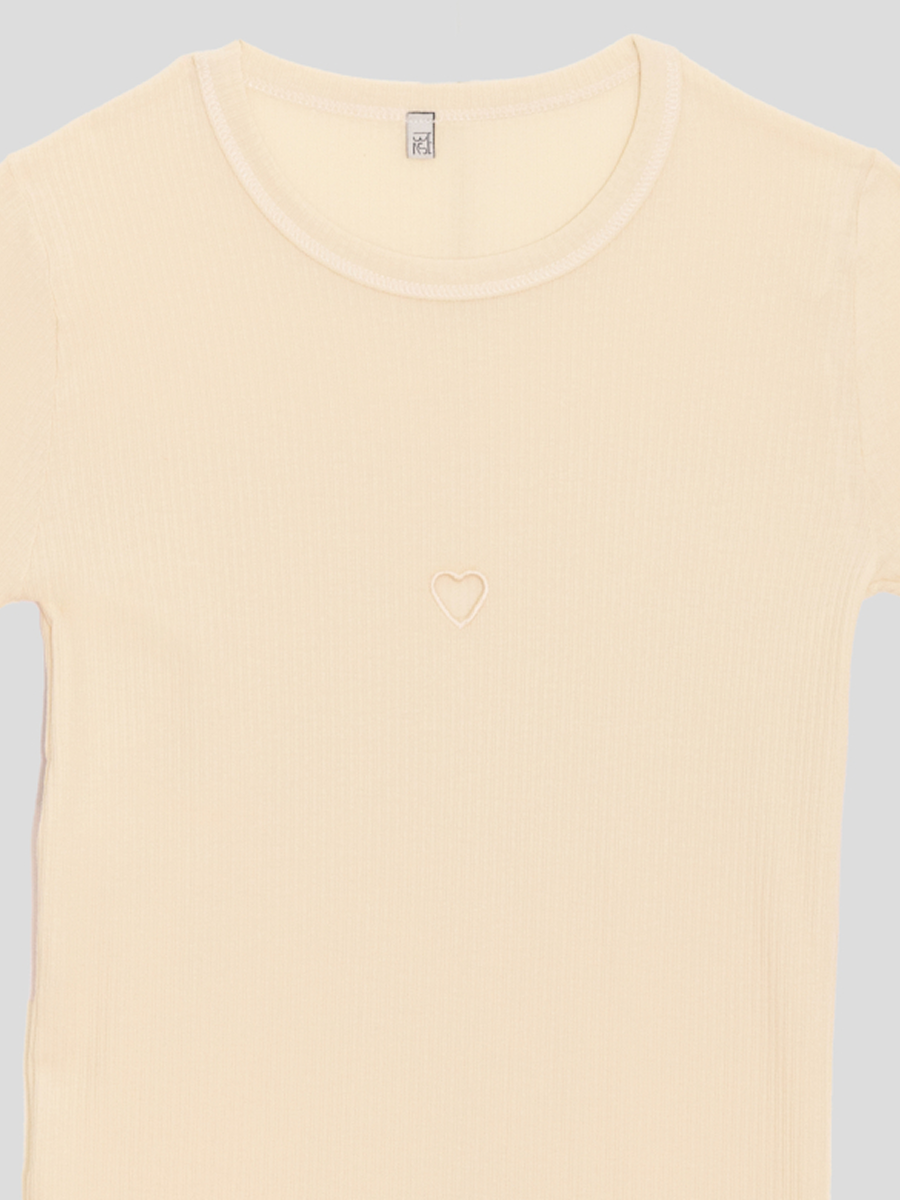 Heart Long Sleeve Tee Undyed