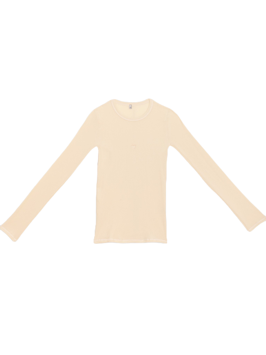 Heart Long Sleeve Tee Undyed