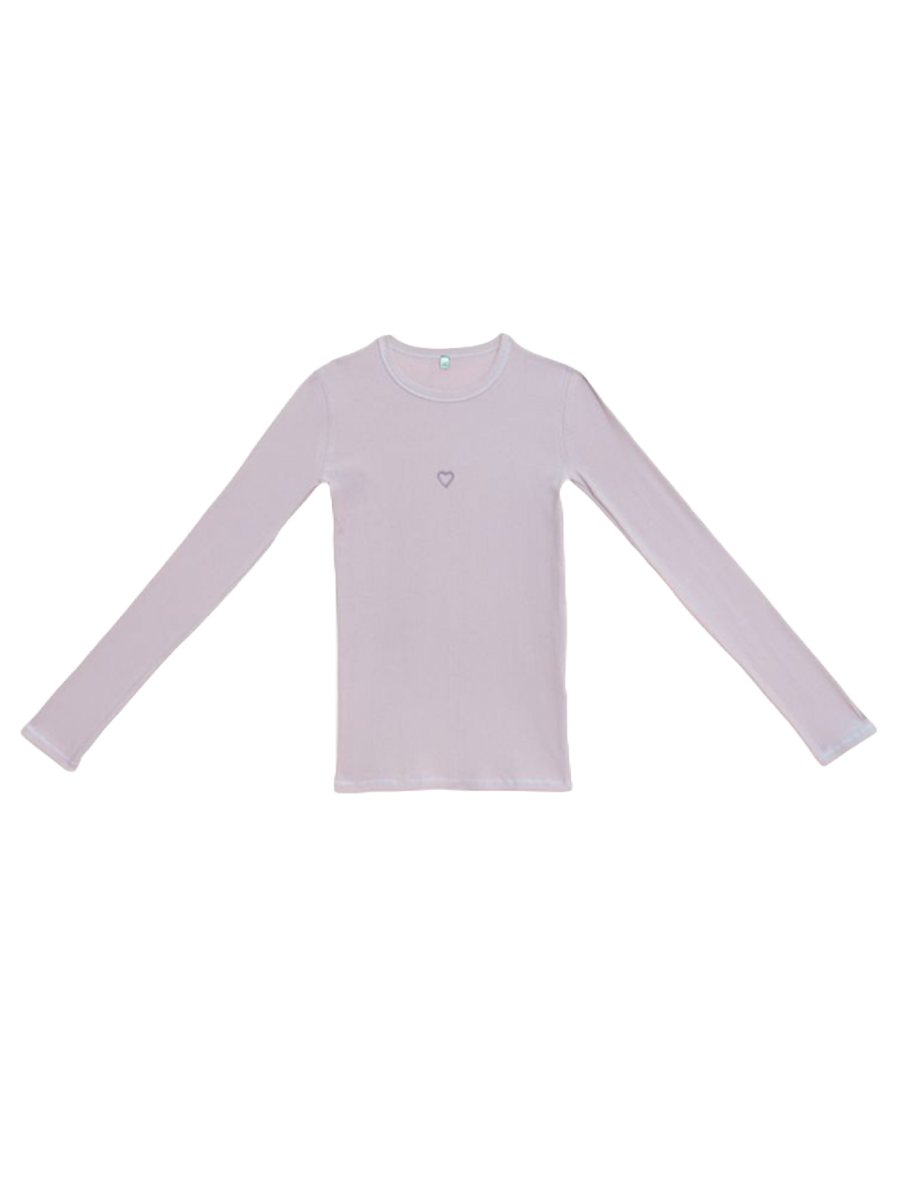 Heart Long Sleeve Tee Verbe Purple