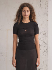 Heart Short Sleeve Black