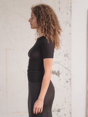 Heart Short Sleeve Black