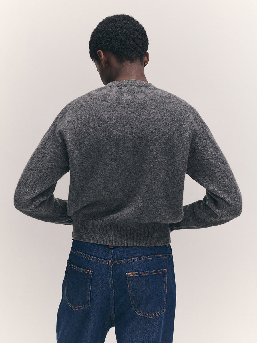 Ada Crewneck Cardigan Derby Grey