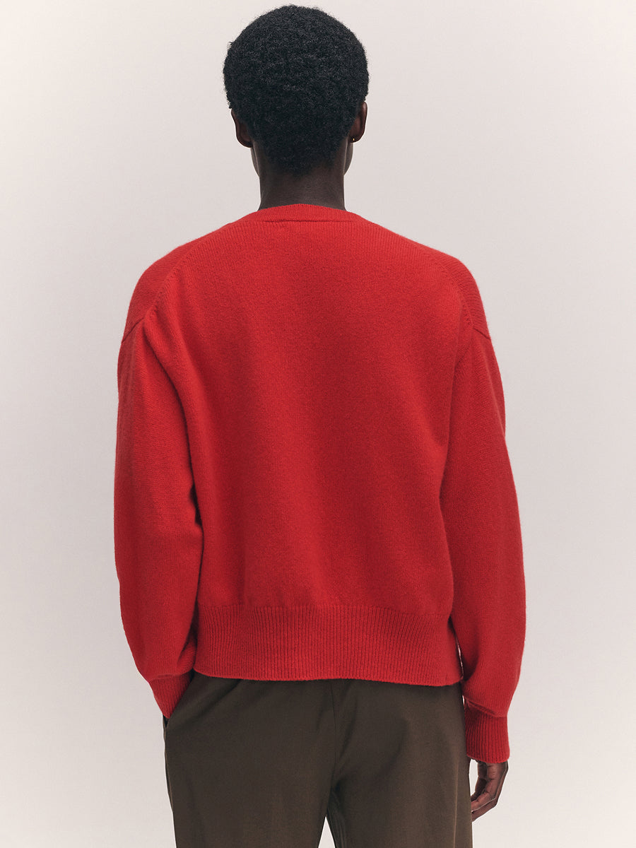 Ada Crewneck Cardigan Poppy Red