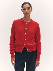 Ada Crewneck Cardigan Poppy Red