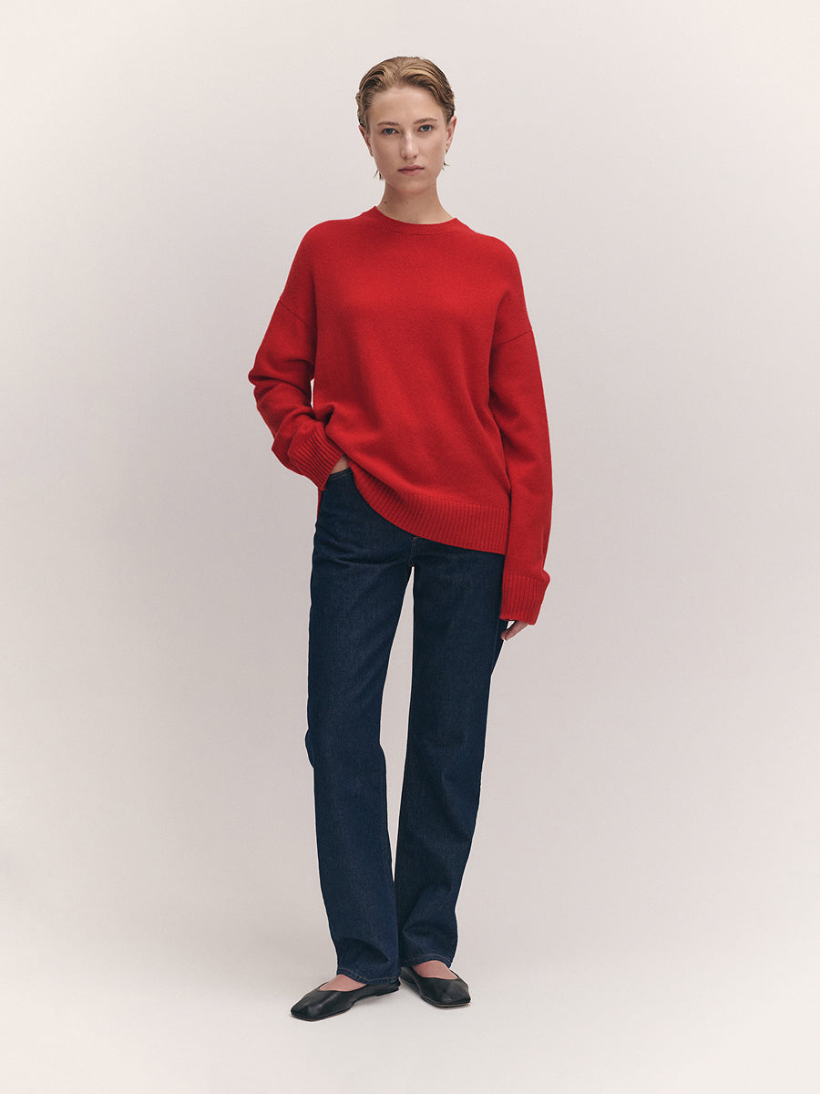 Innes Slouch Crewneck Poppy Red