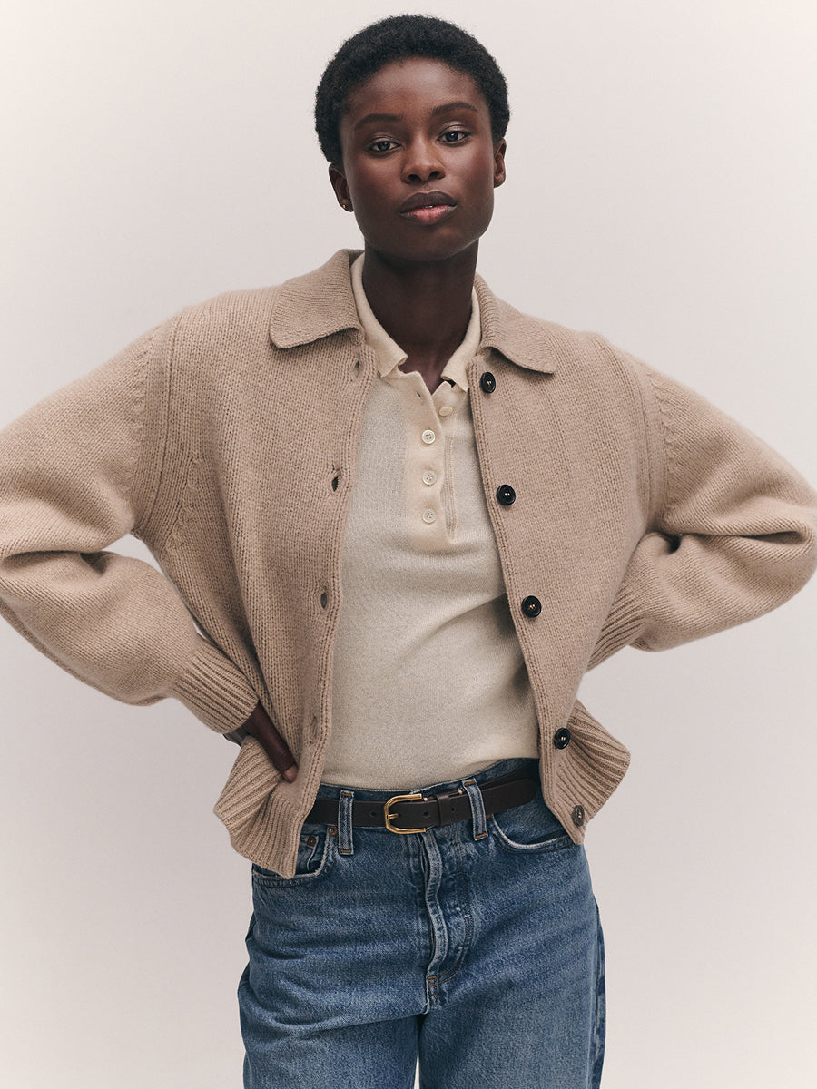 Winny Collared Jacket Dark Natural