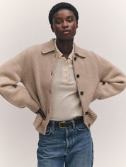 Winny Collared Jacket Dark Natural