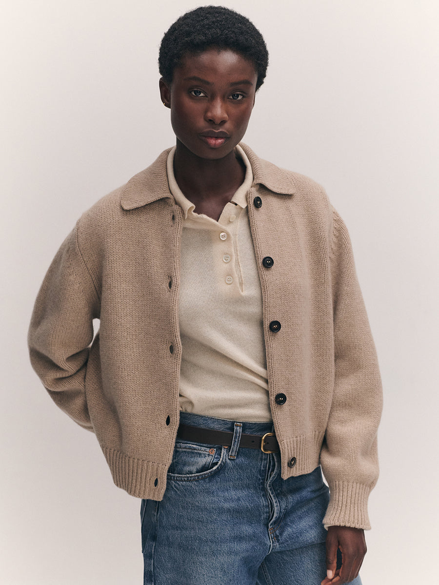 Winny Collared Jacket Dark Natural