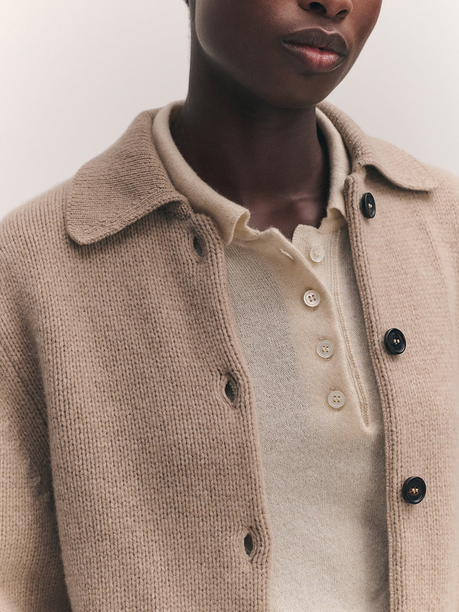 Winny Collared Jacket Dark Natural