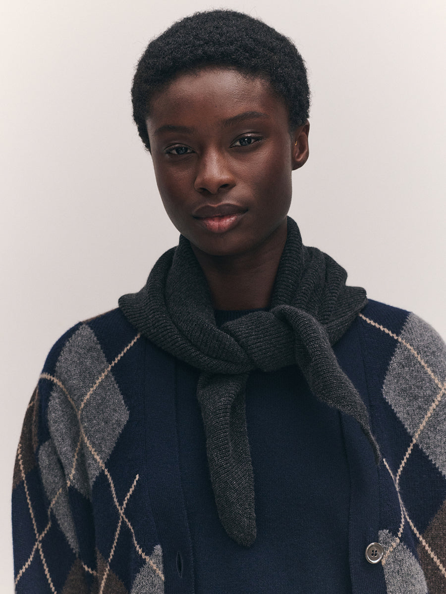 XL Cashmere Foulard Charcoal Grey