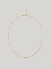 Frellini Suki Kette Gold mit Blauem Donut Frontansicht