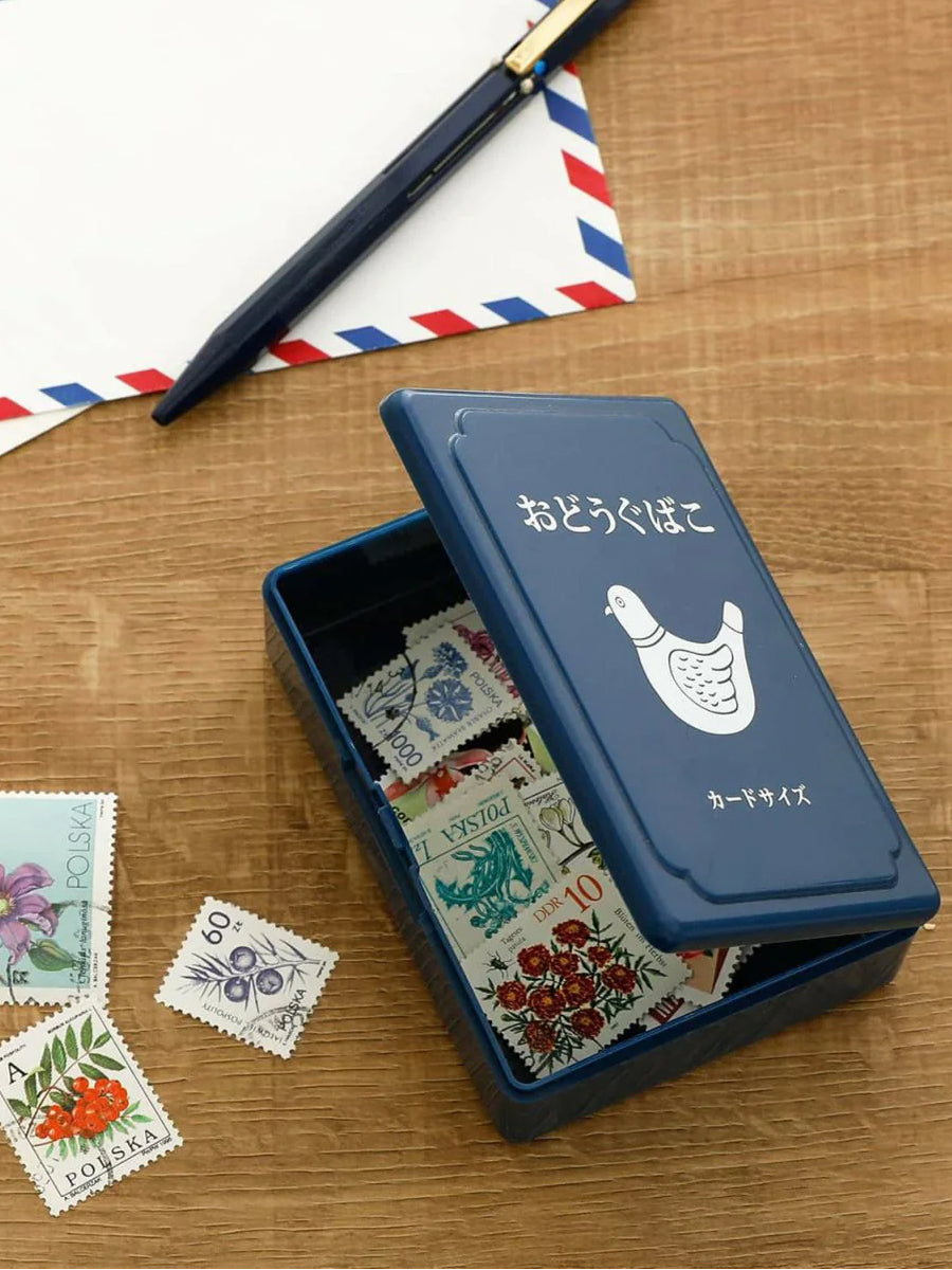 Hightide Retro Mini Toolbox Blau mit Briefmarken 