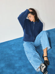 Reid Cardigan Marled Indigo