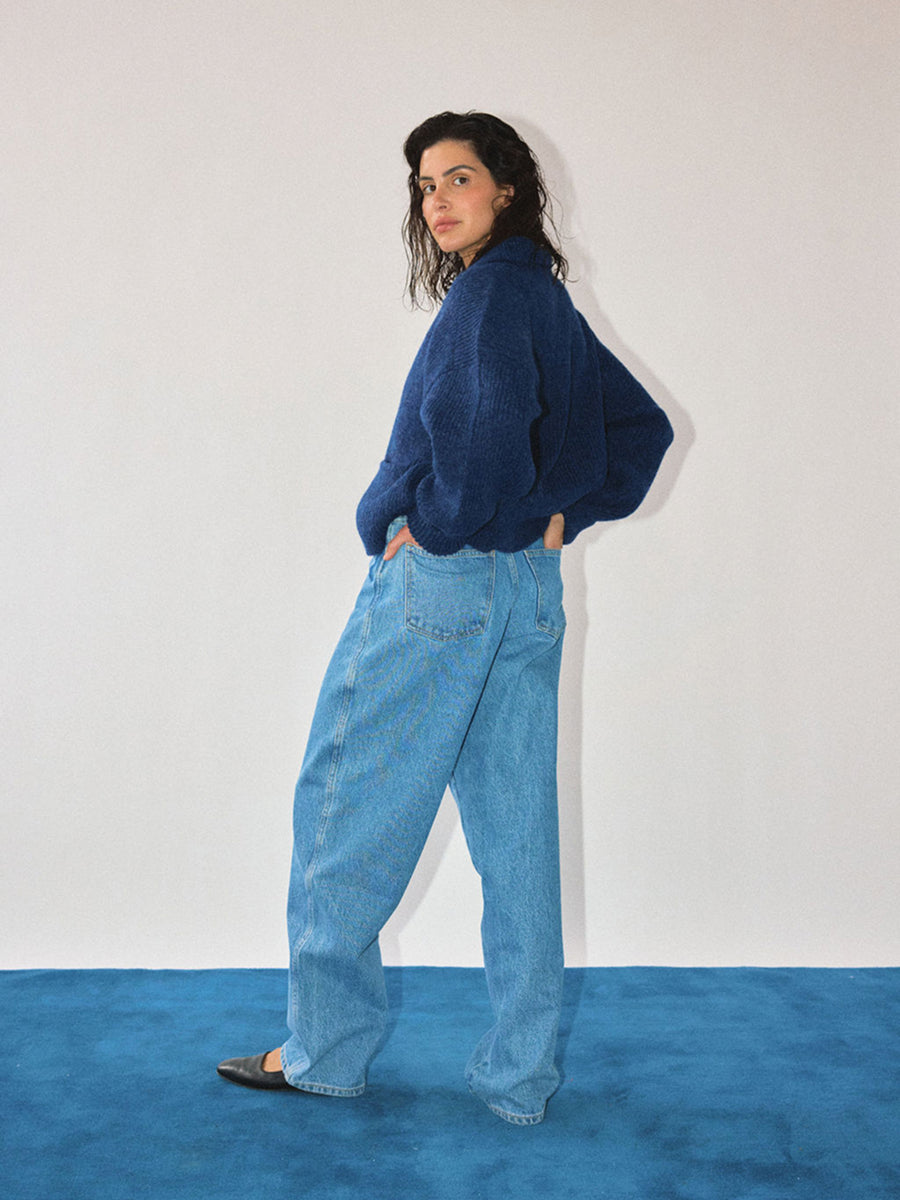 Reid Cardigan Marled Indigo