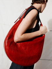 Moon Hobo Bag Glossy Red