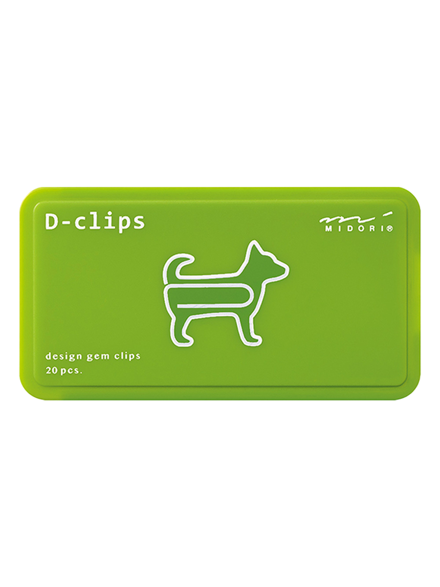 Midori D-Clips Büroklammern in Hundeform Freisteller Schachtel