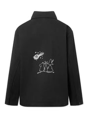 Rue de Tokyo Jacke Cameron mit weißer Moomin-Stickerei Rückseite