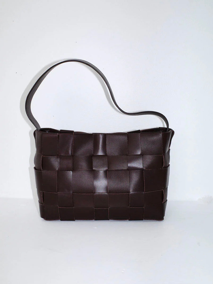 Woven Mini Tote Chocolate Braun