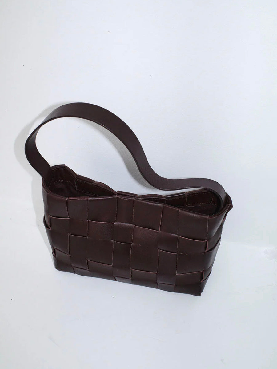 Woven Mini Tote Chocolate Braun