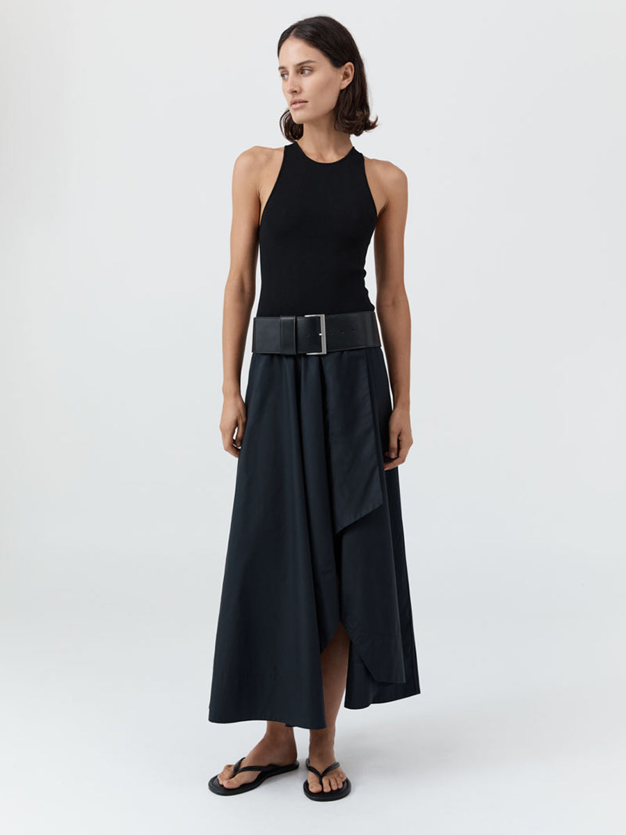 Knit Bodice Asymm Kleid