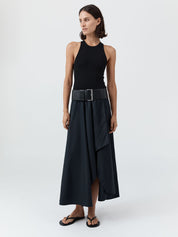 Knit Bodice Asymm Kleid