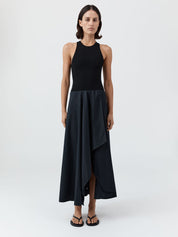 Knit Bodice Asymm Kleid