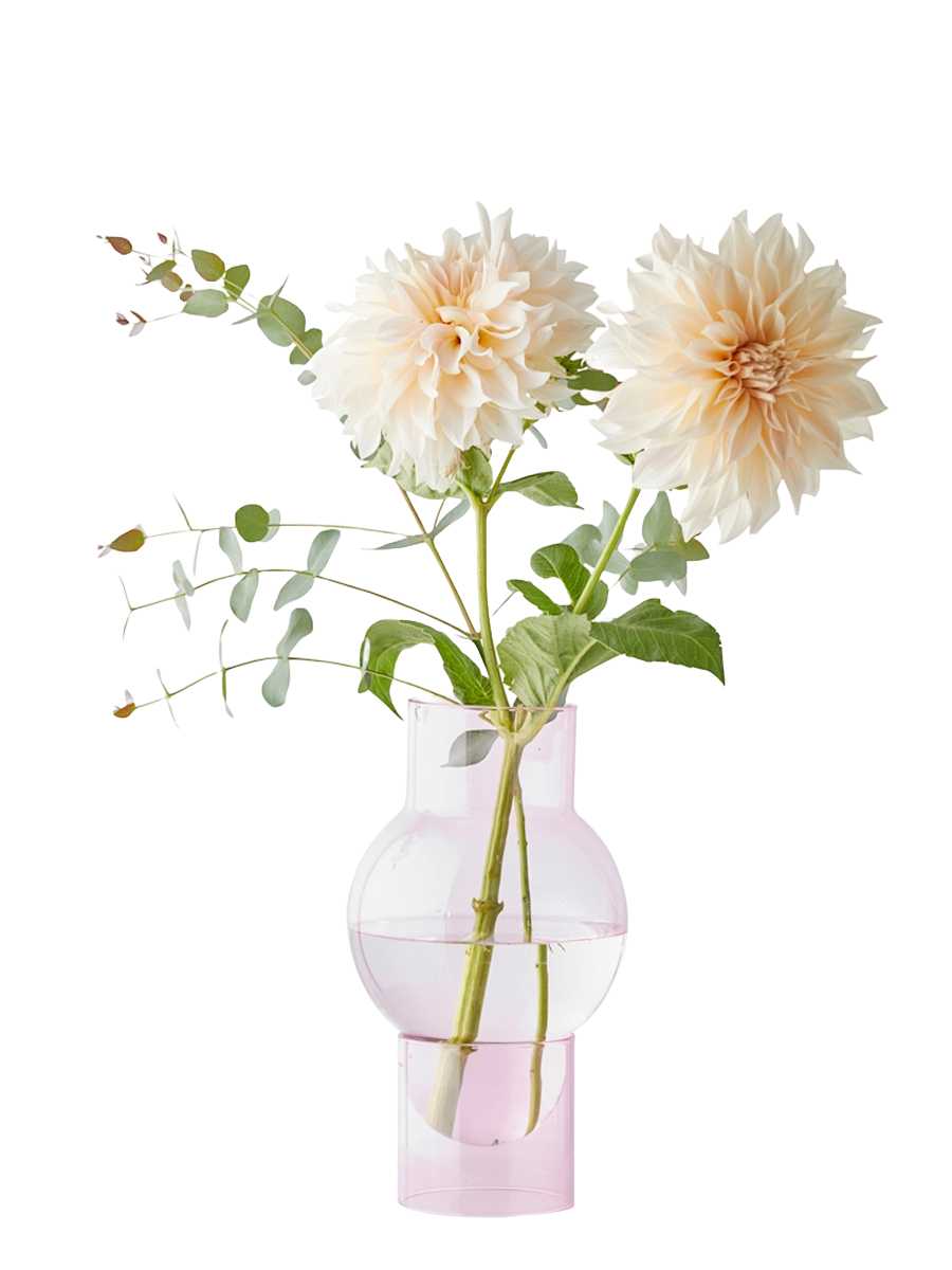 Studio About Bubble Tube Large Vase Rosa Frontansicht Freigestellt