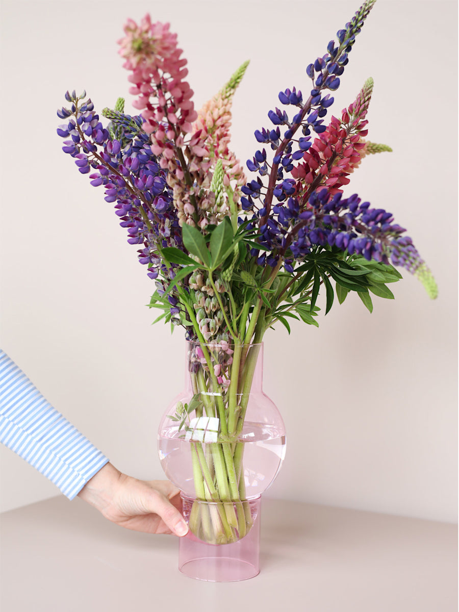 Studio About Bubble Tube Large Vase Rosa Moodbild Blumen mit Hand