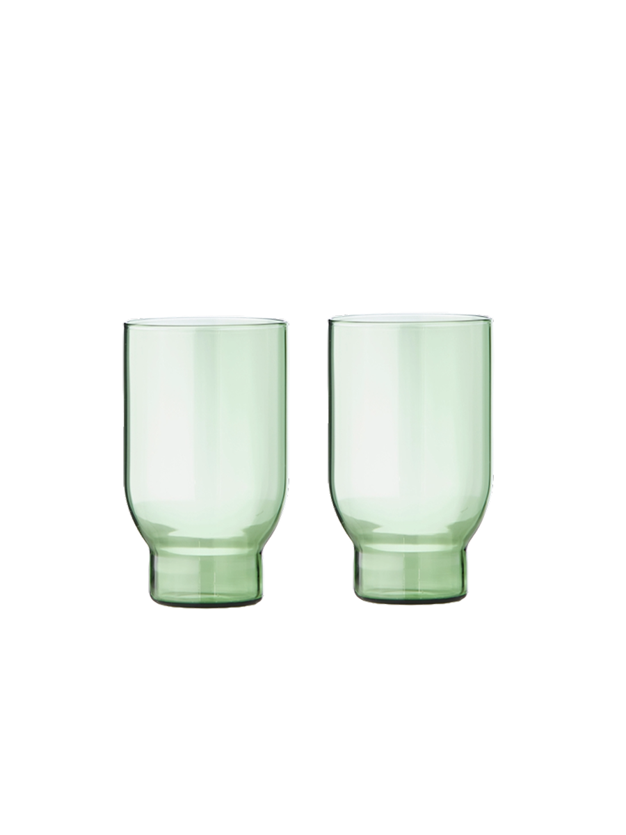 Studio About Wassergläser Grün 2er Set Frontansicht Freigestellt