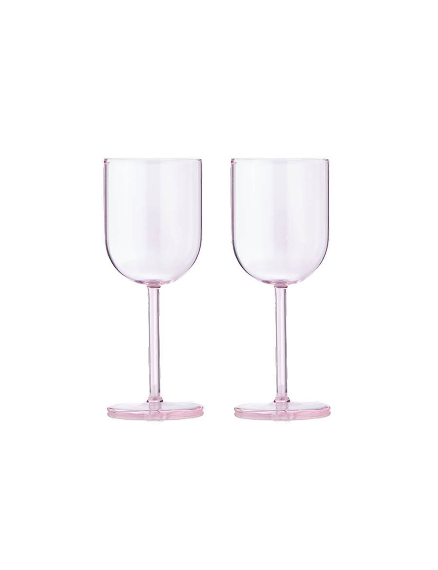 Studio About Weingläser Rosa 2er Set Frontansicht Freigestellt