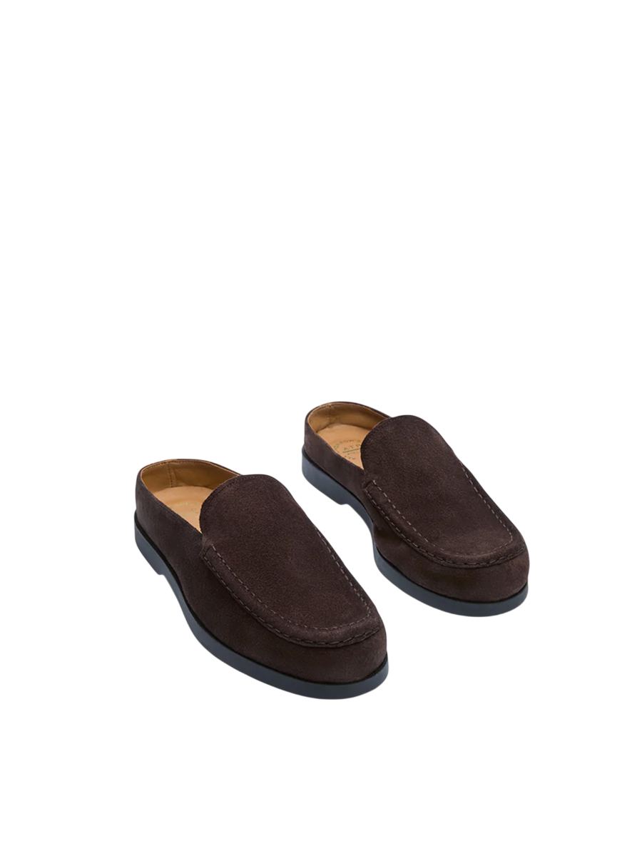 Tenno Walnut Suede Slip-Ins