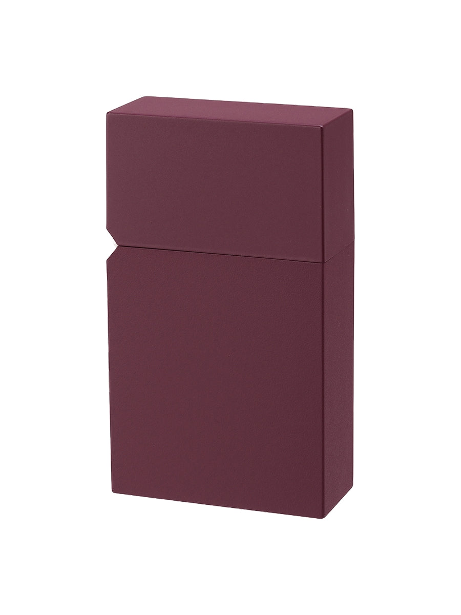 Tsubota Pearl Hard-Edge Feuerzeug in Bordeaux Rot Frontansicht Produktfoto Freisteller