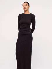 Rib Hemp Jersey Longsleeve Top Schwarz