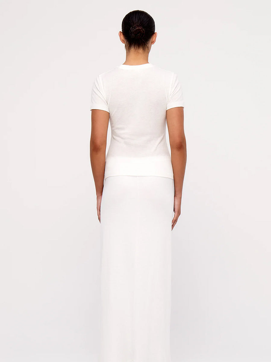 Rib Hemp Jersey T-Shirt Weiß