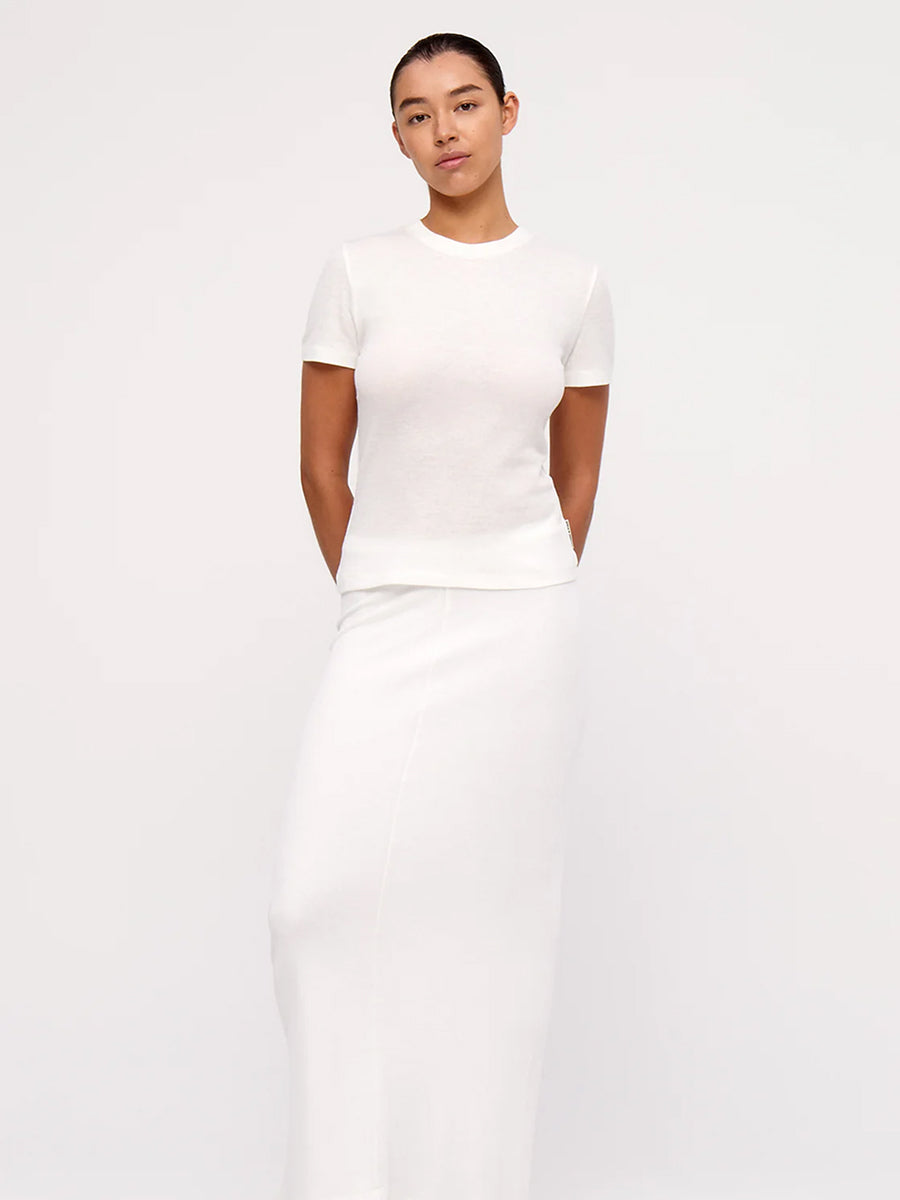 Rib Hemp Jersey T-Shirt Weiß