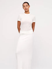 Rib Hemp Jersey T-Shirt Weiß