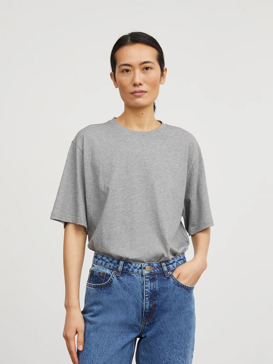 Andy Oversize Tee Mid Grey Melange