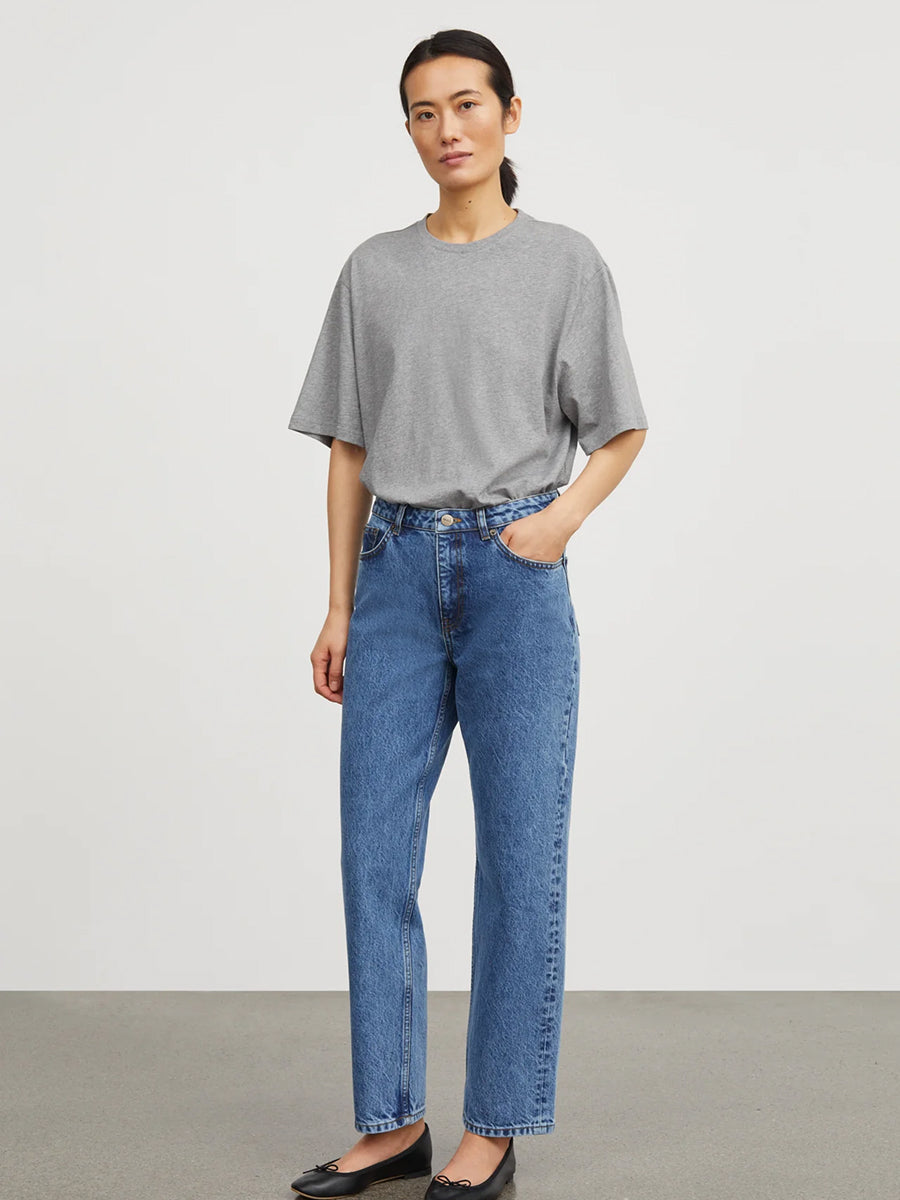 Andy Oversize Tee Mid Grey Melange